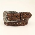 thumbnail image 1 of Ariat Ladies Floral Embossed Sanded Brown Leather Belt A1513430, 1 of 1