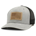 thumbnail image 1 of Ariat A300015906 Leather Patch Mesh Back Snap Back Cap for Mens, Grey, 1 of 1