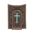 thumbnail image 1 of Ariat A3527202 Painted Cross Money Clip, Medium Brown - One Size, 1 of 3