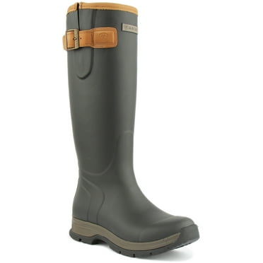 Ariat Burford Women's Waterproof Rubber Wellington Boot In Brown Size 10