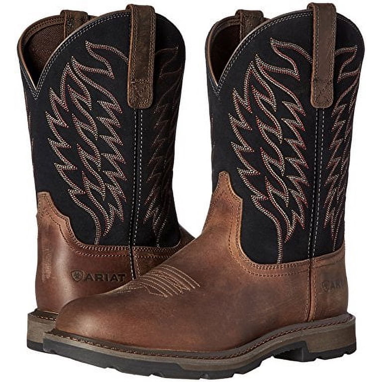 Ariat Groundbreaker Pull-On Work Boots for Men - Brown - 12M  display picture 2