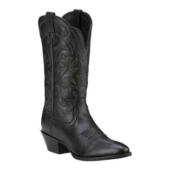 Ariat Heritage Round Toe Western Boots - Women s Leather Cowgirl Boots 6.5 Black
