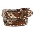 thumbnail image 1 of Ariat Ladies Floral Leather Turquoise Underlay Belt A1533102, 1 of 1