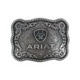 thumbnail image 1 of Ariat Rectangle Rope Edge Silver Logo Belt Buckle A37006, 1 of 3
