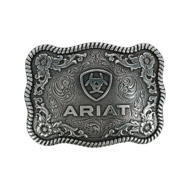 A37007 Ariat Antique Silver and Gold Oval Belt Buckle main image 1