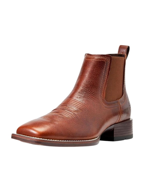 Men's Booker Chelsea Wide Square Toe Western, Royal Brown, 9, Medium