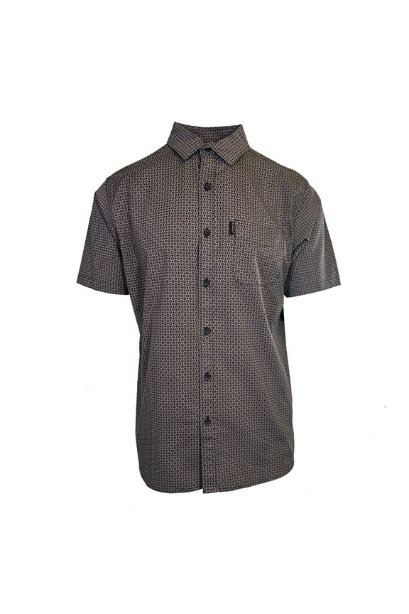 Men's Brown Shirt Milo Stretch Modern Fit Button Up S/S (S31)