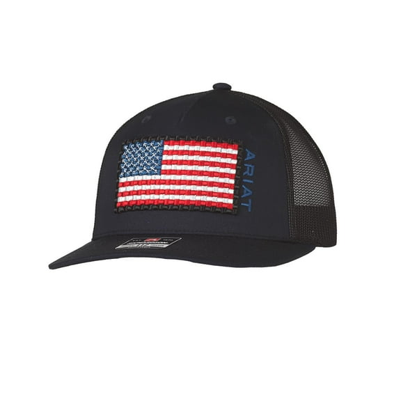 Ariat Men's Cap Basket Weave American Flag Navy