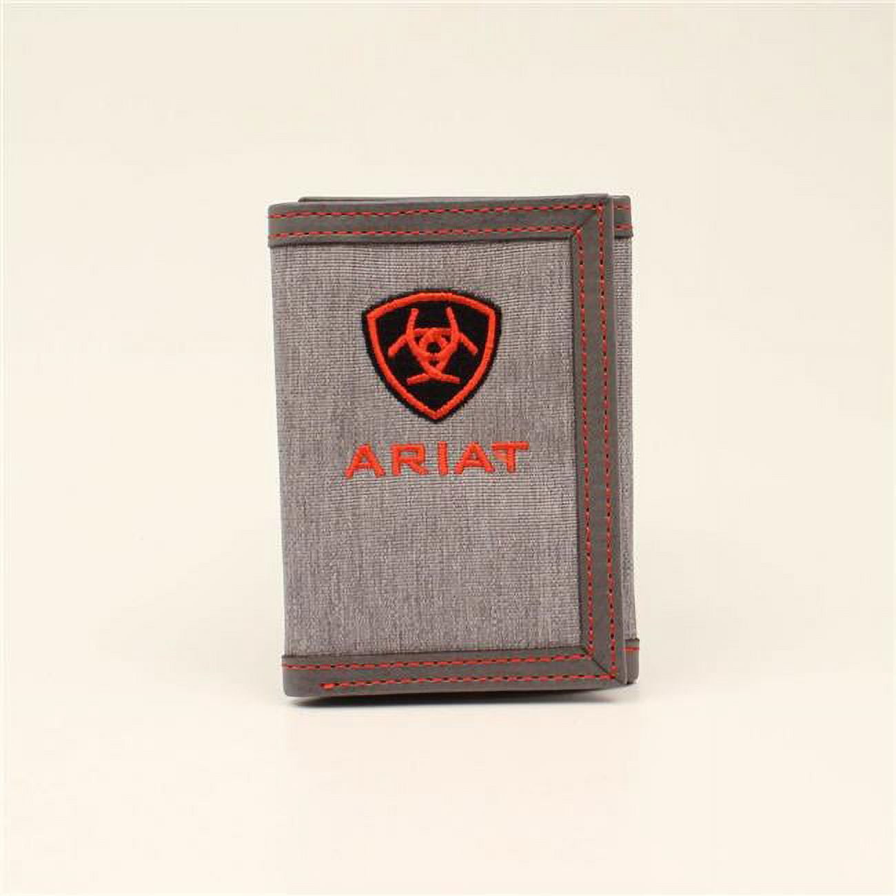 Ariat® Men's Center Logo Grey Red Tri-fold Wallet A3542404 - Walmart.com