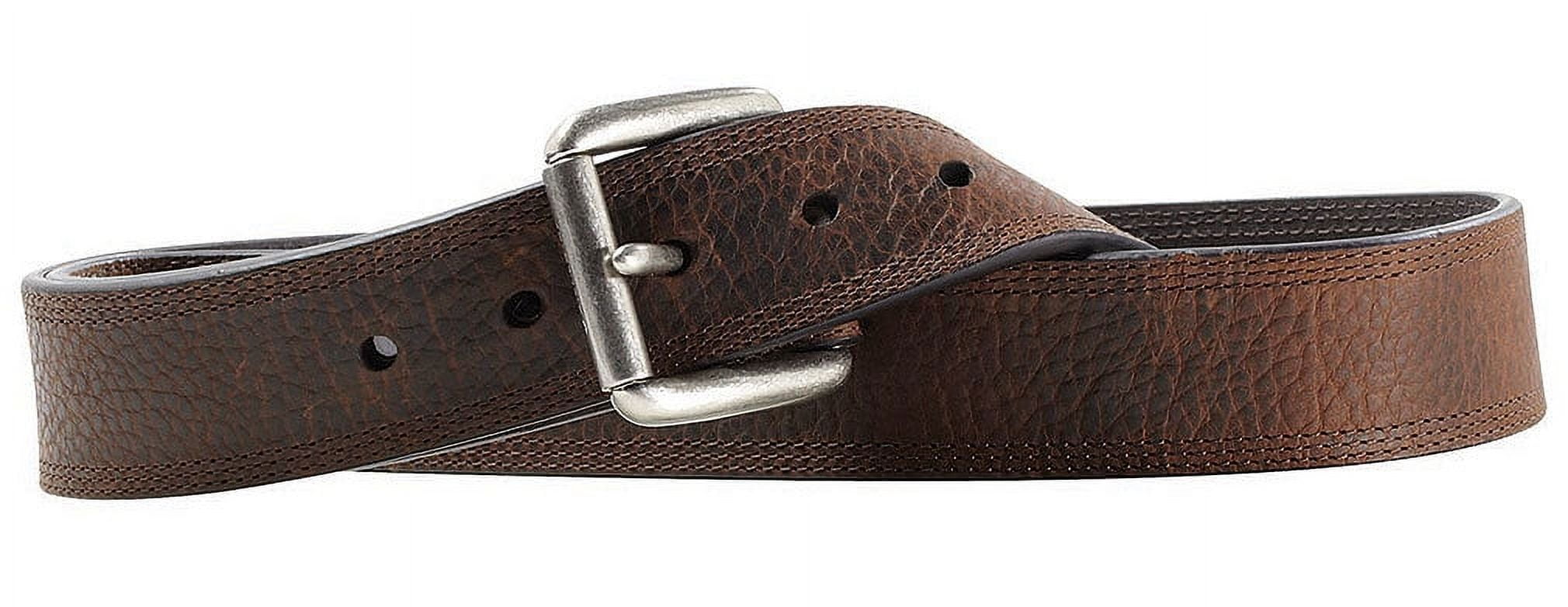 ARIAT Cintura In Pelle Uomo Double Row Stitch Con Fibbia A Rullo - Taglie 32-46 - 3