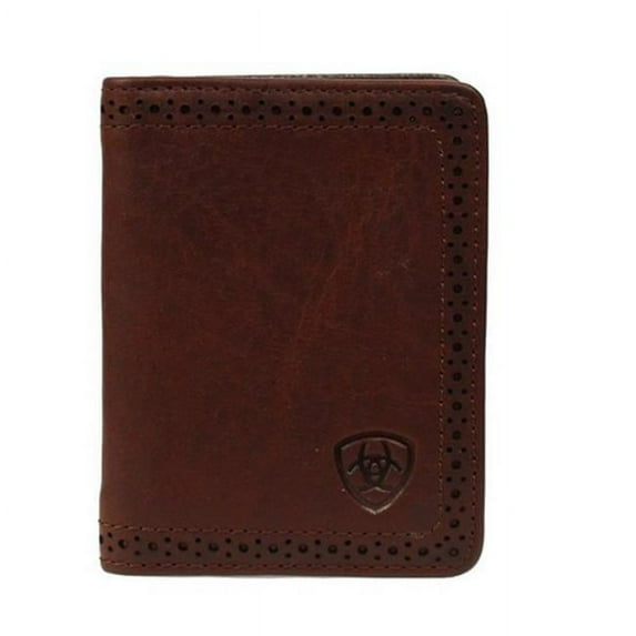 Ariat® Men's Premium Leather Solid Dark Copper Bifold Wallet A35128283