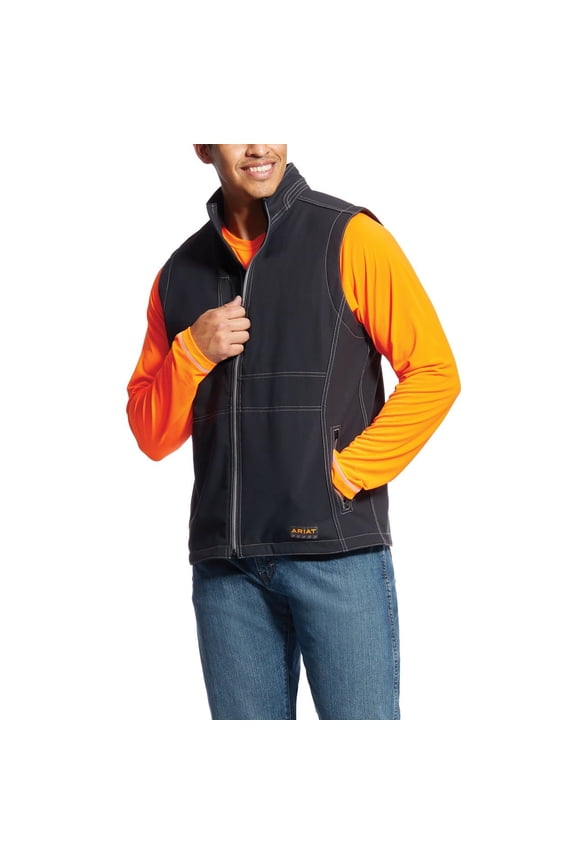Mens Rebar Stretch Canvas Softshell Vest