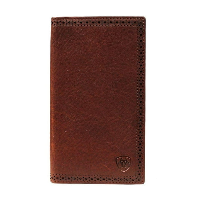 Ariat Mens Basic Perfed Edge Rodeo Wallet&#44; Dark Copper