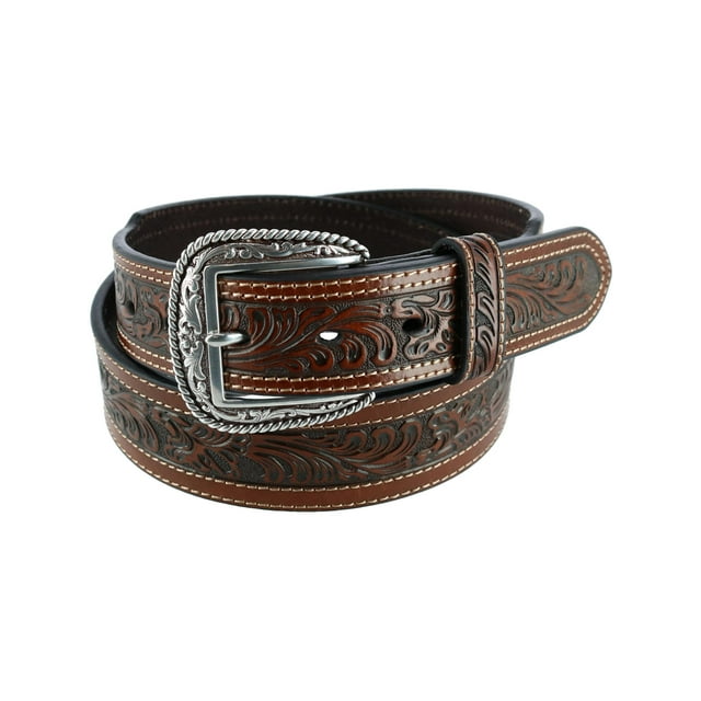 Ariat Mens Embossed Inlay Tan Leather Belt A1015008