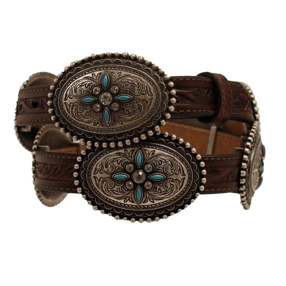 Ariat Western Belt Womens Conchos Stone Leather 3/4" Brown A1516002