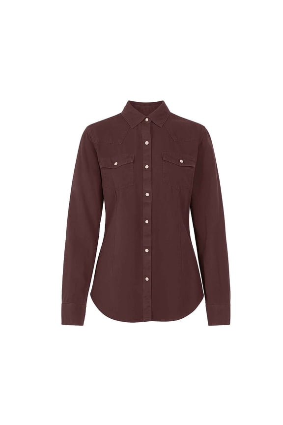 Women's Chocolate Truffle Shirt Real Jurlington Snap Western (S15)