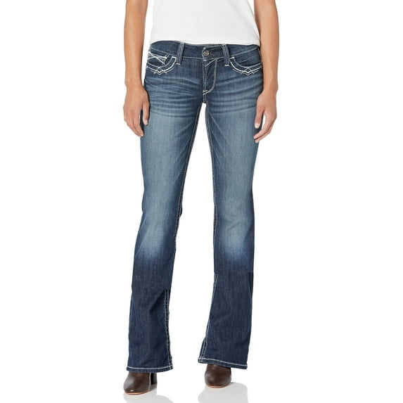 Ariat Women's R.E.A.L. Mid Rise Stretch Whipstitch Boot Cut Jeans (28 , Regular)