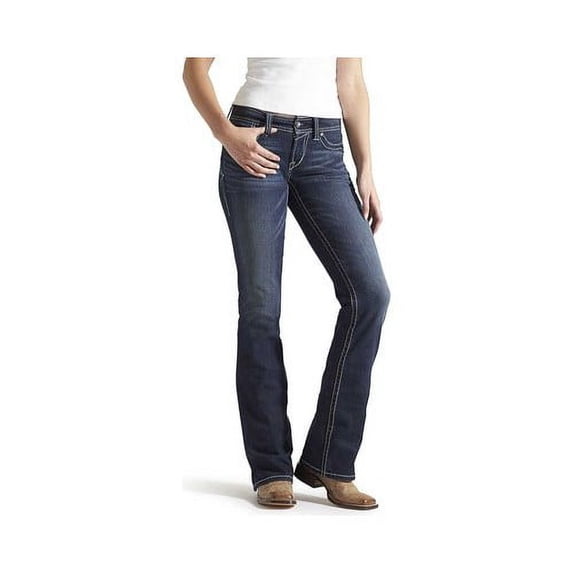 Ariat Women's R.E.A.L. Mid Rise Stretch Whipstitch Boot Cut Jeans (28 , Short)