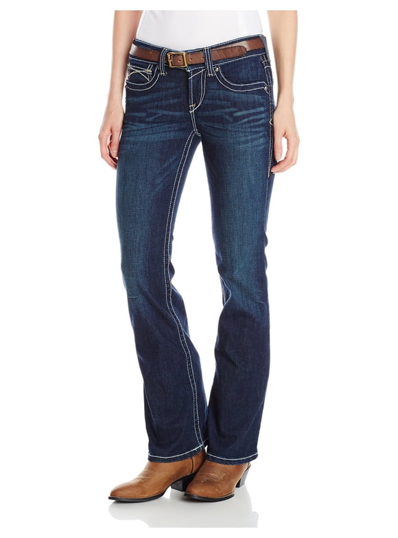 Ariat Women's R.E.A.L. Mid Rise Whipstitch Boot Cut Jean