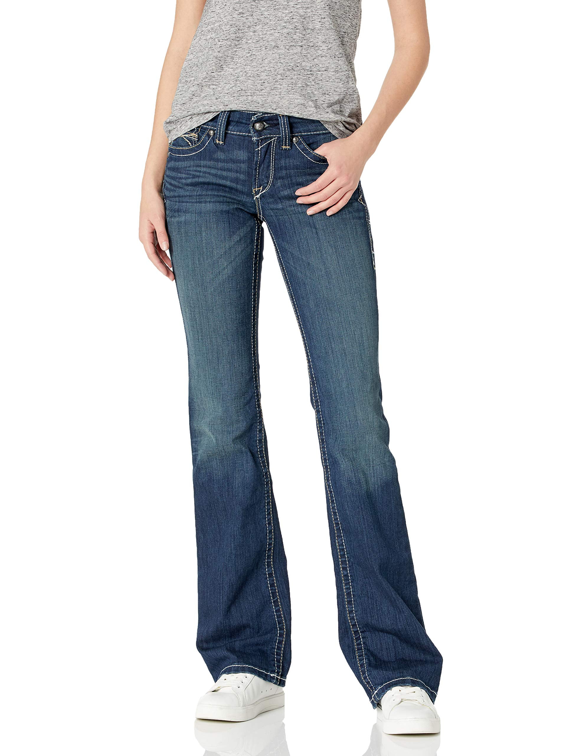 Ariat Women's R.E.A.L. Mid Rise Stretch Whipstitch Boot Cut Jeans (33 ...
