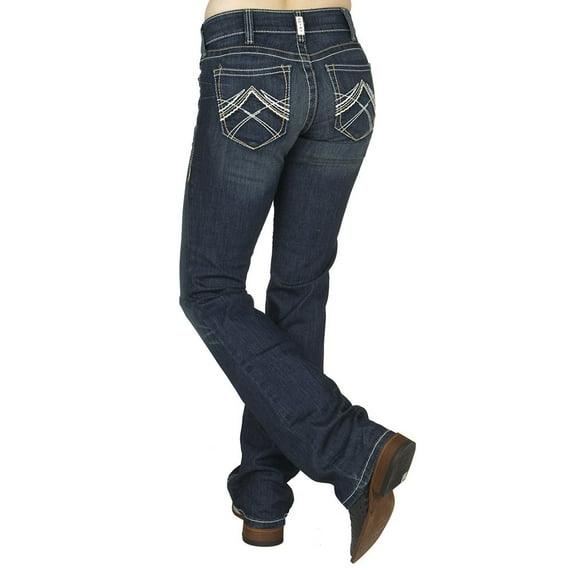 Ariat Women's R.E.A.L. Mid Rise Stretch Whipstitch Boot Cut Jeans (34 , Regular)