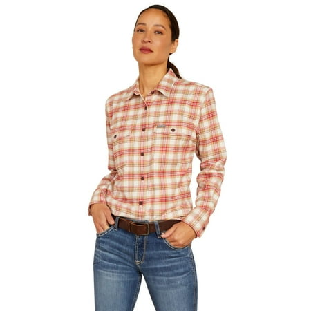 Ariat Women's Rebar Flannel DuraStretch Work Shirt, Almond Milk, 3X