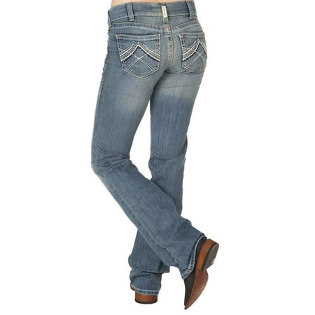 Ariat Womens 10016202 Real Bootcut Whipstitch Rainstorm 29 R Denim