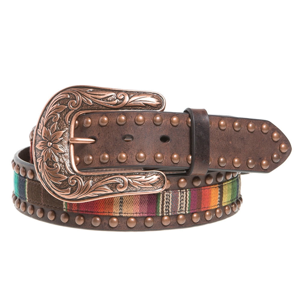Ariat Womens Ladies 1 5 Serape Brown Leather Belt with 
