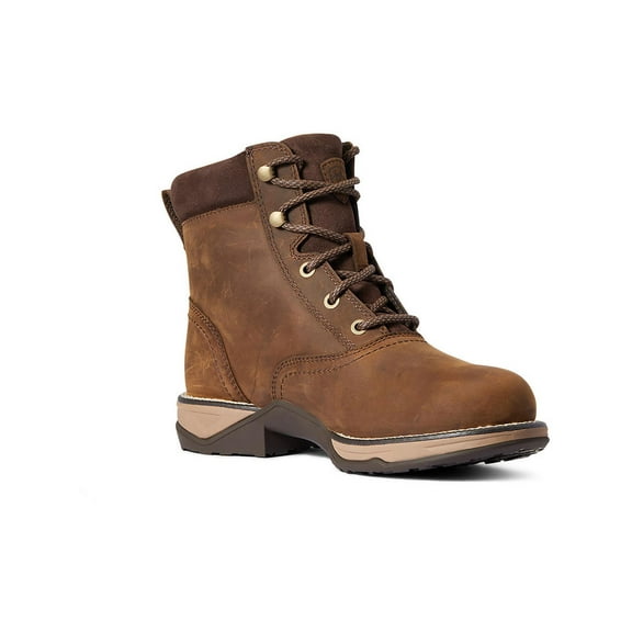 Ariat Womens Anthem Round Toe Lacer Waterproof Boot Distressed Brown 6