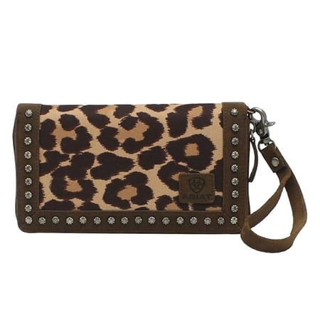 Ariat Womens Brown Leopard Clutch Wallet One Size N/A