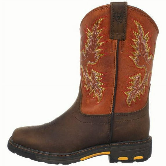 Ariat BMVY9 Mens Workhog Wide Square Toe Boot Dark Earth/Brick 3