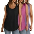 thumbnail image 1 of Aricy 3 pack Women Scoop Neck Tank Tops Plus Size Summer Sleeveless Tops Loose Fit Solid Color Casual Basic Vests Athletic Sport T-Shirt Tunic Blouse, 1 of 5
