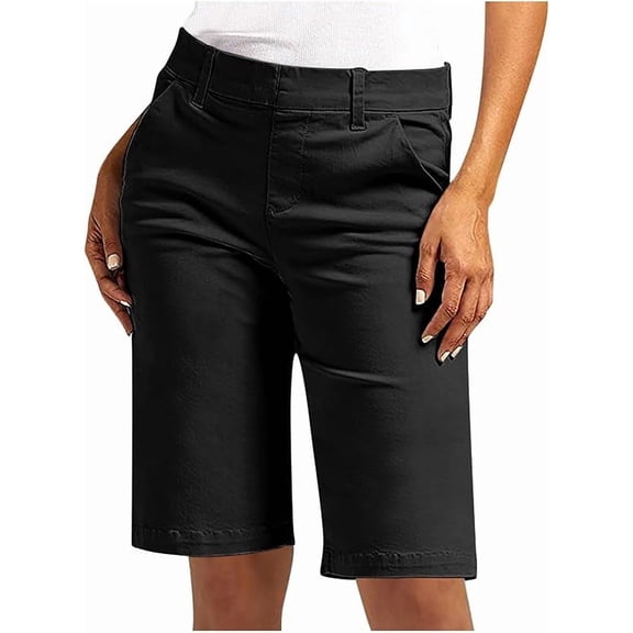 Aricy Bermuda Shorts for Women Trendy Casual Summer High Waisted Chino Shorts Fashion Straight Leg Summer Twill Hiking Vacation Outfits