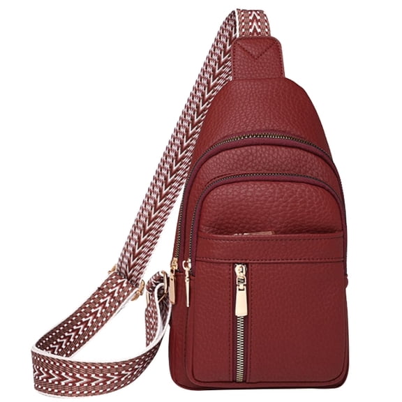 Aricy Casual Crossbody Bag, Waterproof Leather Sling Bag for Women Purse with Adjustable Strap Bag Portable Hiking Daypacks, Multipurpose Chest Bag for Daily Travel Sport Running Hiking