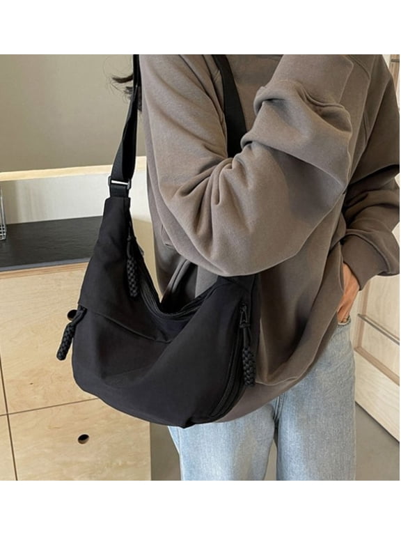 Crossbody Bag for Women Slouchy Sling Hobo Bag, Spacious Dumpling Shoulder Handbag Cross Body Purses, Adjustable Strap Shoulder Tote Handbag Casual Sling Bag for Outdoor Travel Work