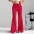 thumbnail image 1 of Aricy Flare Wide Leg Sweatpants Women Cute Drawstring High Waisted Fleece Lined Sweat Pants with Pockets Comfy Lounge Pants, 1 of 5
