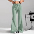 thumbnail image 1 of Aricy Flare Wide Leg Sweatpants Women Cute Drawstring High Waisted Fleece Lined Sweat Pants with Pockets Comfy Lounge Pants, 1 of 5