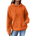 thumbnail image 1 of Aricy Hoodies for Women Hooded Hoodies Casual Long Sleeve Drawstring Waffle Knit Pullover Tops Loose Hooded Loose Casual Textured Sweatshirts with Pocket, 1 of 3