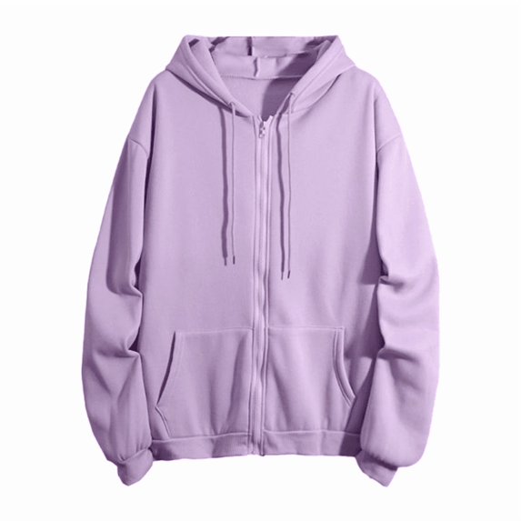 Aricy Hoodies for Women Long Sleeve Winter Warm Sweatershirt Fashion Loose Solid Color Hooded Zipper Pocket Sweatershirt Coat Zip Up Hoodie Sweatshirt