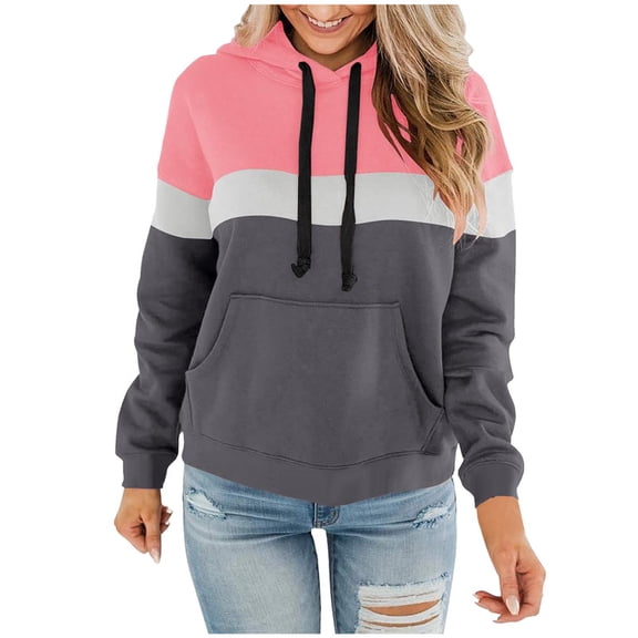Aricy Hoodies for Women Plus Size Hoodies Tops Cozy Fleece Fashion Hooded Sweatshirt Winter Long Sleeve Gradient Print Casual Pullover Tops Drawstring