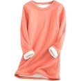 thumbnail image 1 of Aricy Sweatshirts for Women Plus Size Winter Warm Sherpa Lined Fleece Crewneck Sweaters Pullover Basic Solid Loungewear Long Sleeve Thicken Thermal Tunic Tops, 1 of 3