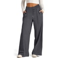 thumbnail image 1 of Aricy Wide Leg Sweatpants Women Drawstring High Waisted Joggers Casual Y2k Trouser Sweat Palazzo Pants with Pockets, 1 of 5