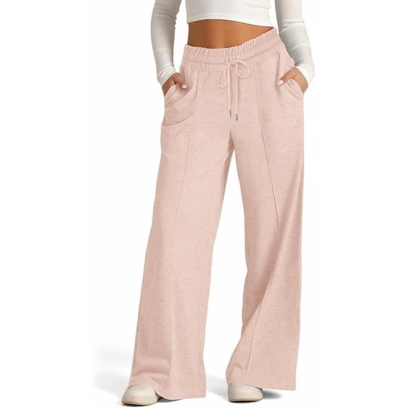Aricy Wide Leg Sweatpants Women Drawstring High Waisted Joggers Casual Y2k Trouser Sweat Palazzo Pants with Pockets