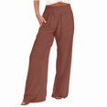thumbnail image 1 of Aricy Women's Casual Wide Leg Elastic Pants Loose Lightweight Wide Leg Pants High Waist Straight Sweatpants Plus Size Palazzo Pants for Women, 1 of 4