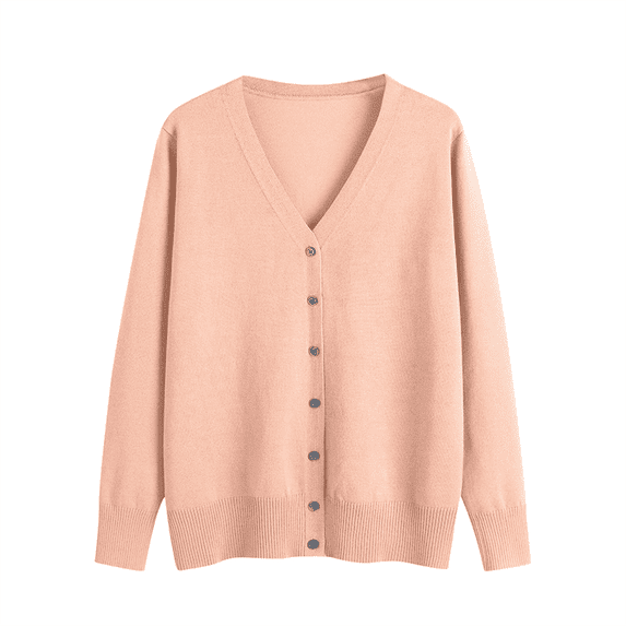 Aricy Women's Long Sleeve Cardigan Sweaters for Women Lightweight Button down V Neck Fall Knit tops Open Front Knitted Outwear