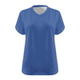 thumbnail image 1 of Aricy Women's Plus Size V Neck Summer Top Short Sleeved Solid Color T Shirts Summer Short Sleeve Tees Casual Loose Fit Cotton Tunic Tops, 1 of 1