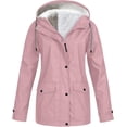 thumbnail image 1 of Aricy Womens Winter Coats Plus Size Windbreaker Fleece Lined Thick Thermal Jackets Solid Color Horn Buttons Overcoats Warm Plush Hooded Jackets Outwear with Pocekts Ladies Clothes, 1 of 2