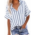 thumbnail image 1 of Aricy summer tops for women short sleeves V Neck T Shirts Trendy Casual Loose Tunic Tops Blouses Pullover Cozy Fashion Tunic Tees, 1 of 5