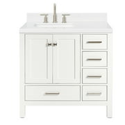 Ariel A036slcqrvo Cambridge 36" Free Standing Single Basin Vanity Set - White