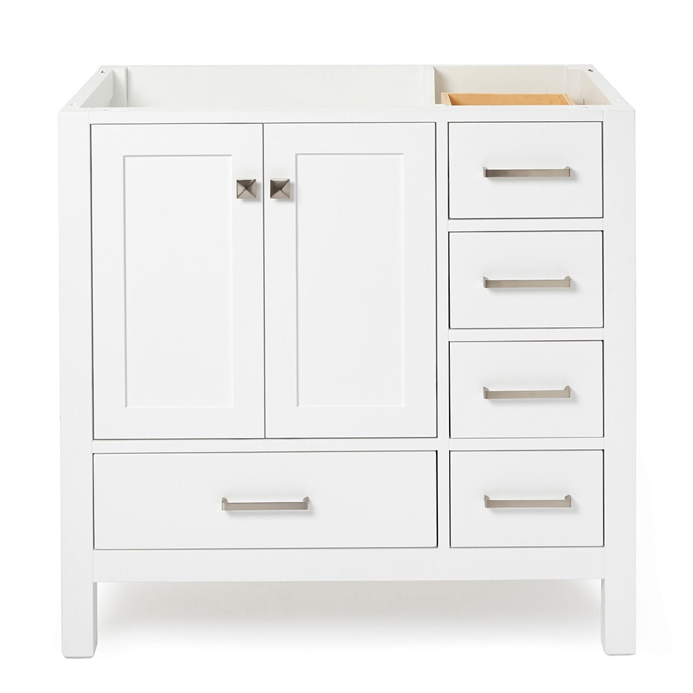 Ariel 36" White Solid Wood Freestanding Vanity Cabinet